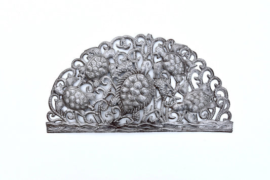 Metal Sea Turtle Arch, Handmade Wall Decor, Nautical Art