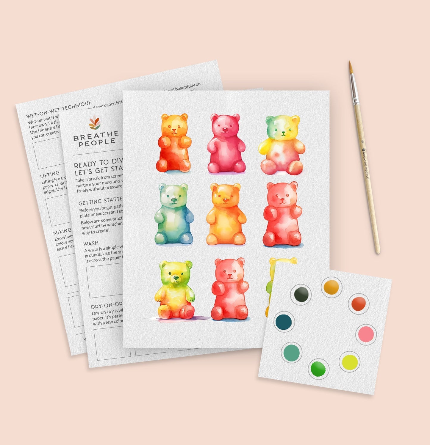 Kids Watercolor Party Kit Bundle All-in-One No Prep Birthday Activity