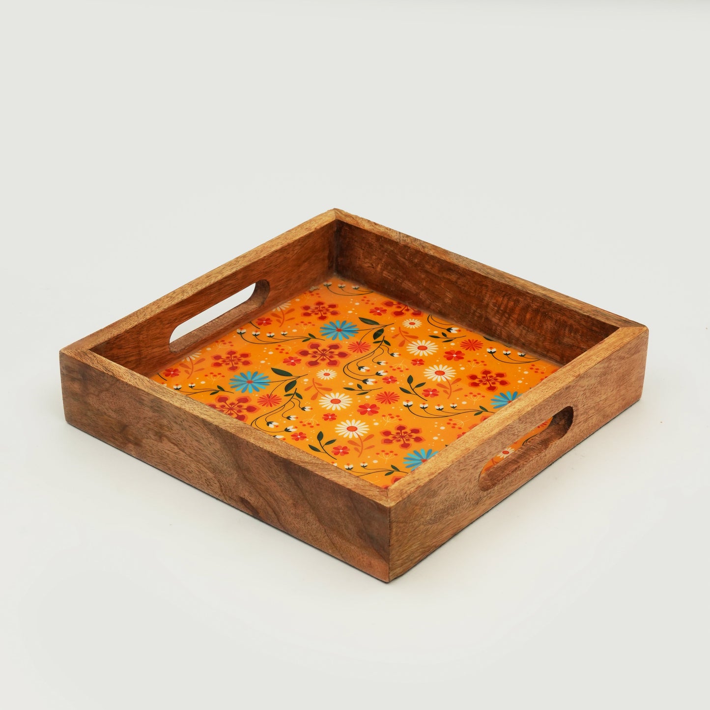 Sunburst Bloom Serving Tray with Handles