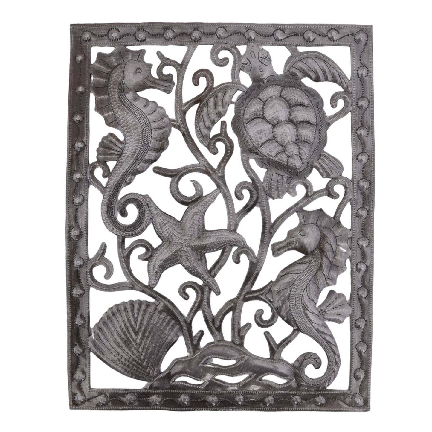 Handcrafted Haitian Metal Art, Sea Life Creatures