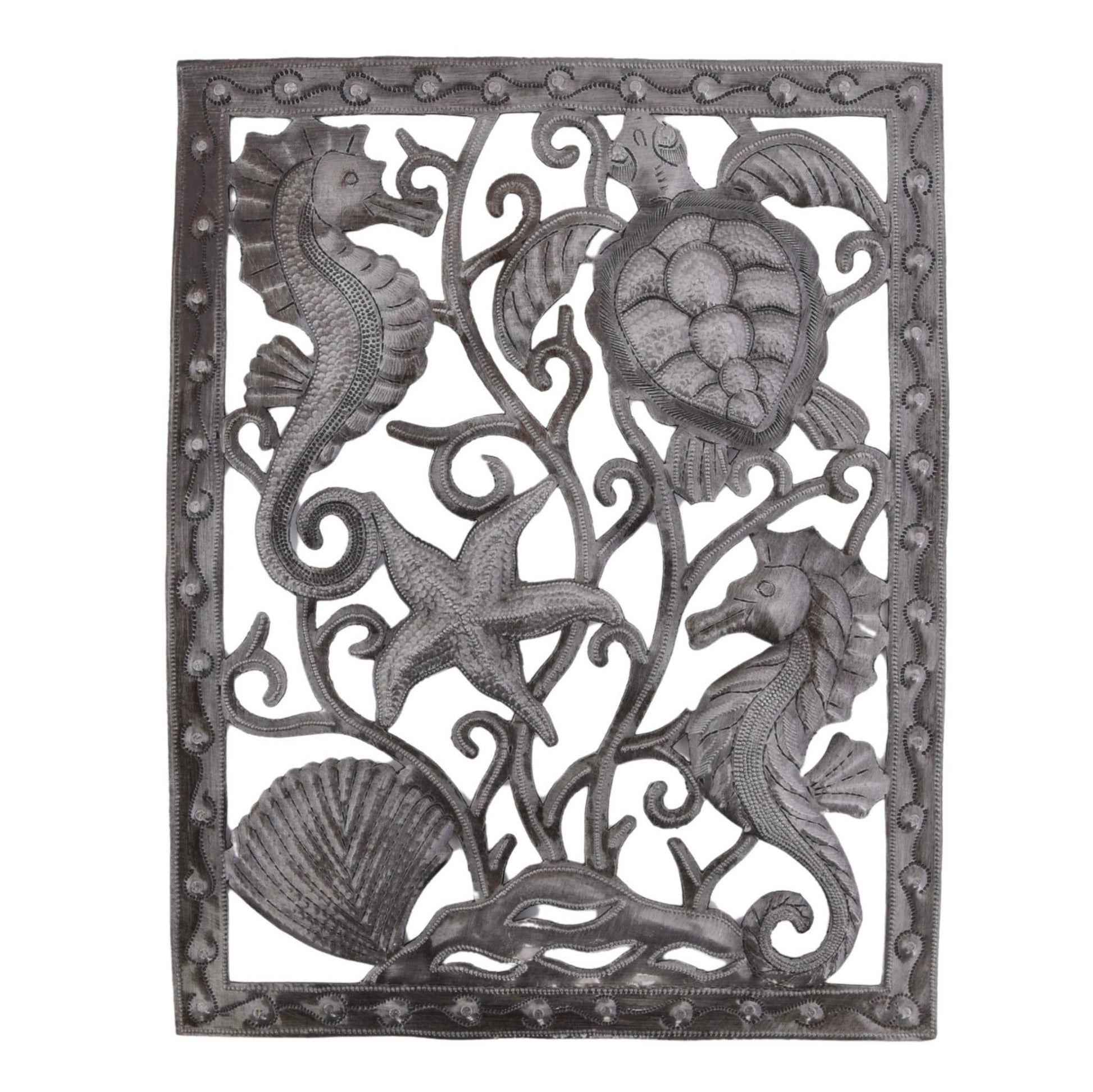 Handcrafted Haitian Metal Art, Sea Life Creatures
