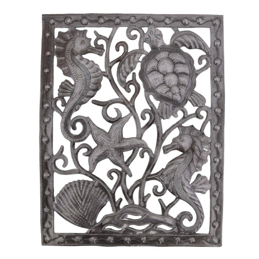 Handcrafted Haitian Metal Art, Sea Life Creatures
