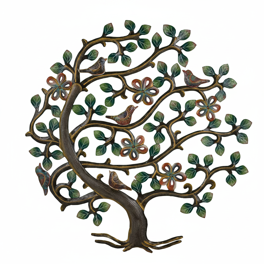 Painted Windswept Floral Tree