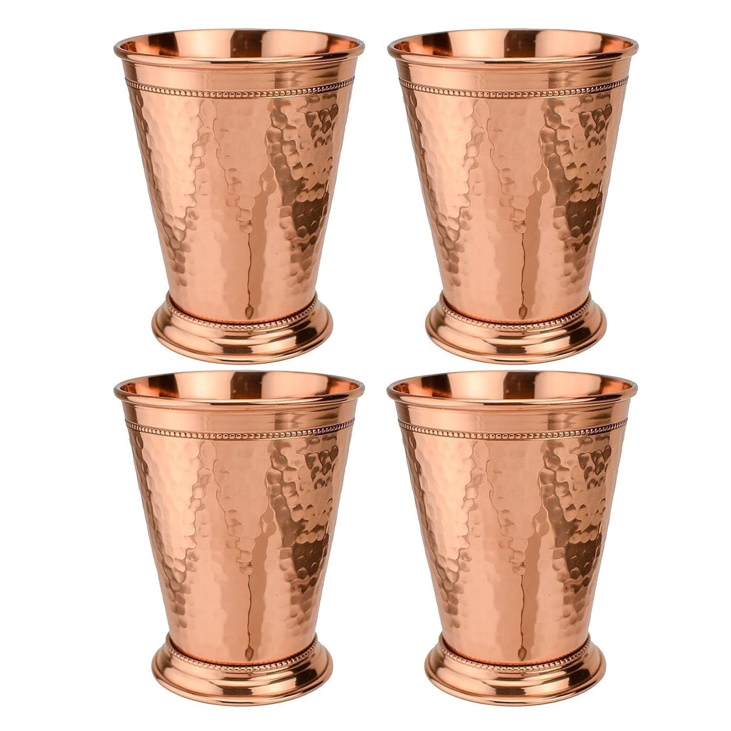 S/4 Hammered Copper 12 Ounce Mint Julep Cup