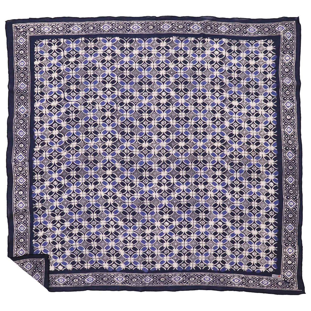 Large 39" Hand Dyed Batik Bandana Charcoal Gray, Size XL Scarf, Oversized