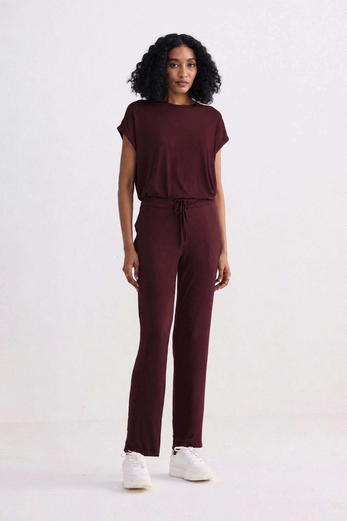 Wide Leg Pant in Merlot