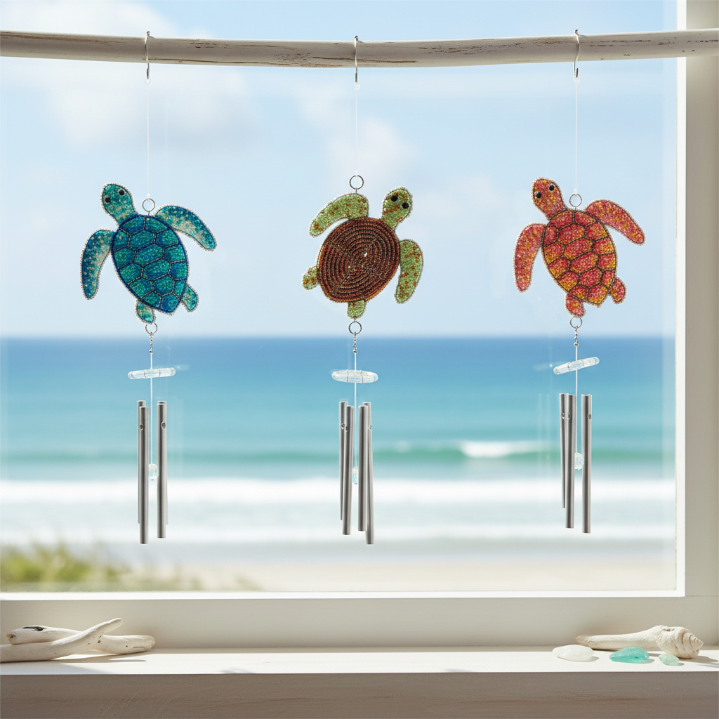 Sea Turtle Wind Chime, Sm  (Set of 3)