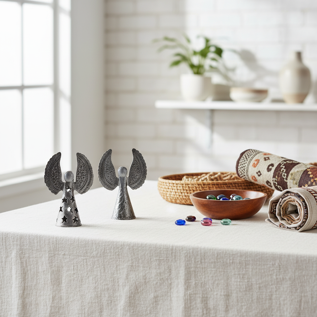 Mini Unpainted Angels with Upswept Wings Set (Set of 4)