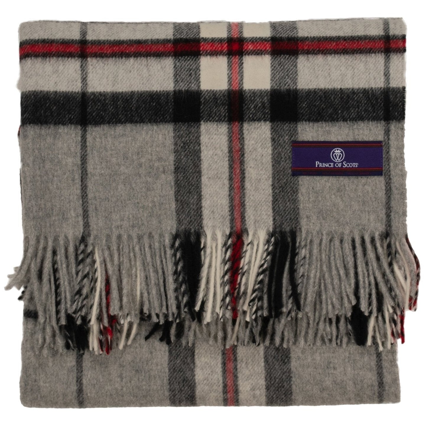 Prince of Scots Merino Wool Throw - Grey Thompson