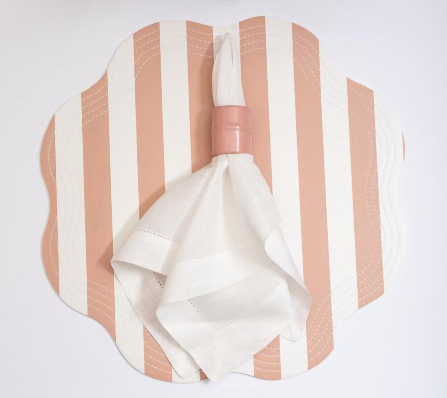 Retro Striped Faux Leather Placemat