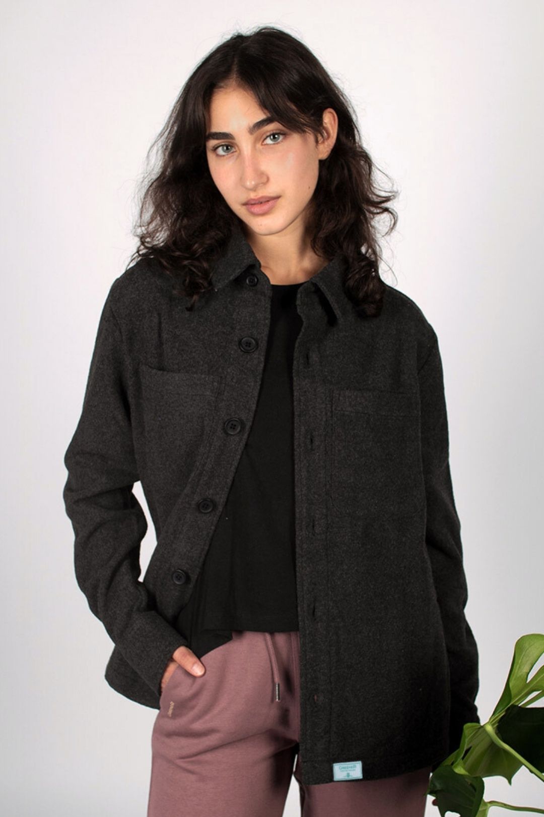 Chaqueta materiales reciclados - Gris Oscuro Jaspeado