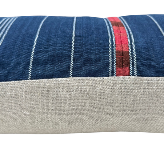 Indigo Corte & Hemp Long Lumbar Pillow