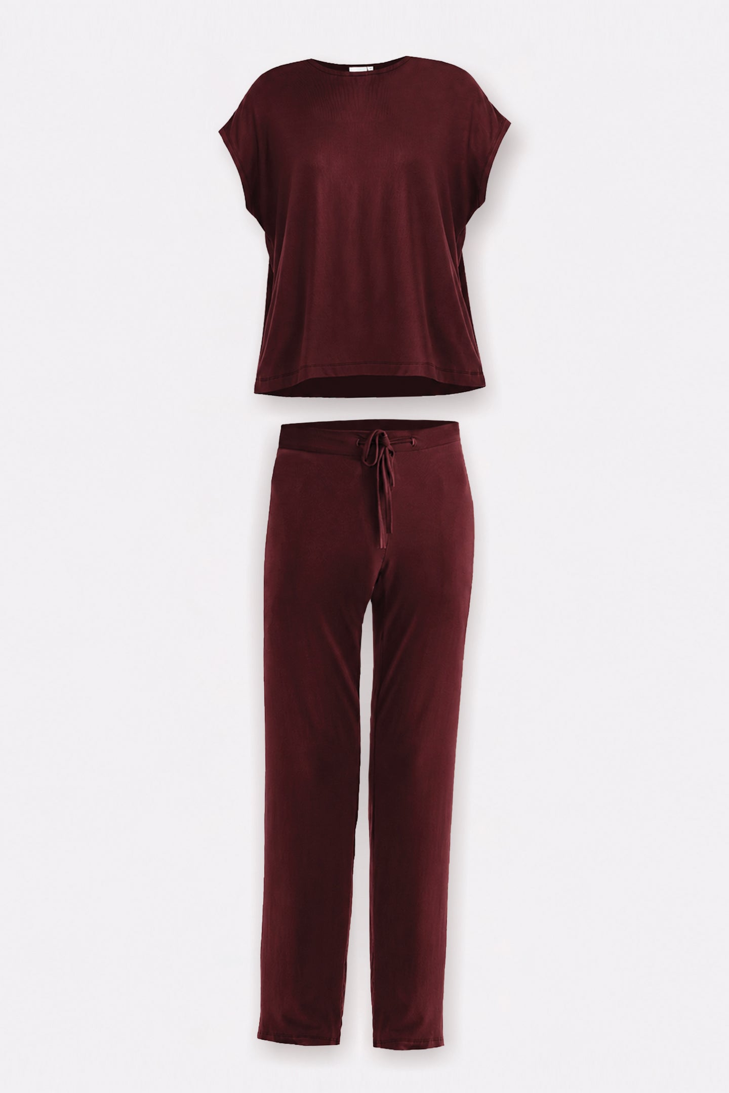 Relaxed Tee Set in Merlot