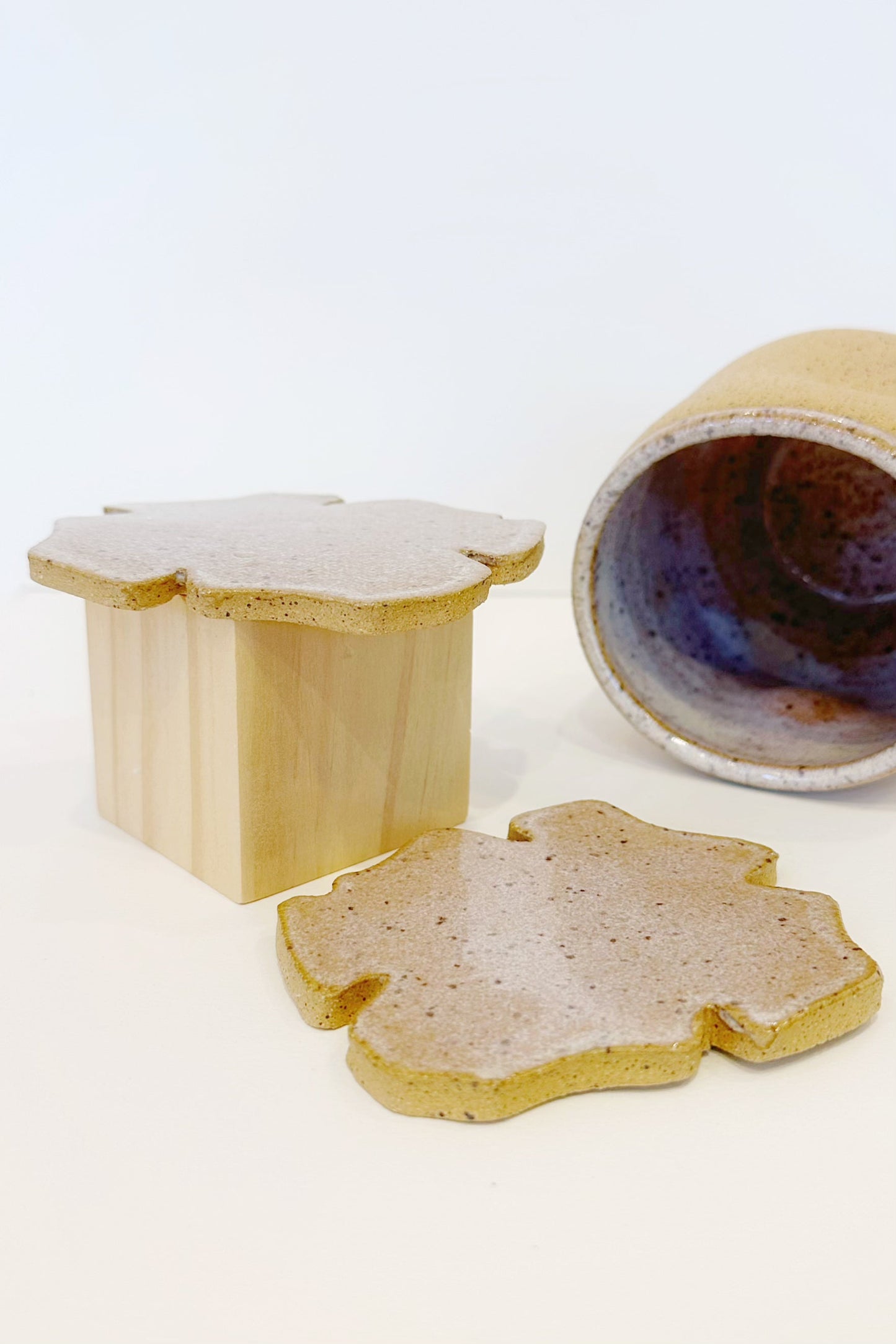 Handmade Flower Coasters — Set of Two