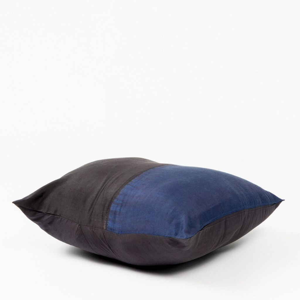 Aakar Mor Color Block Mulberry Silk Pillow