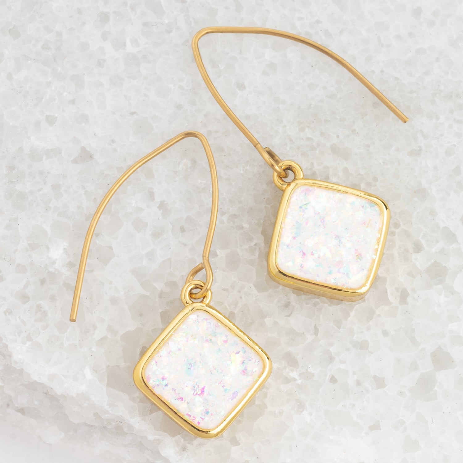 Beautiful gold and opal earrings, quality gold earrings for women, elegant women's earrings