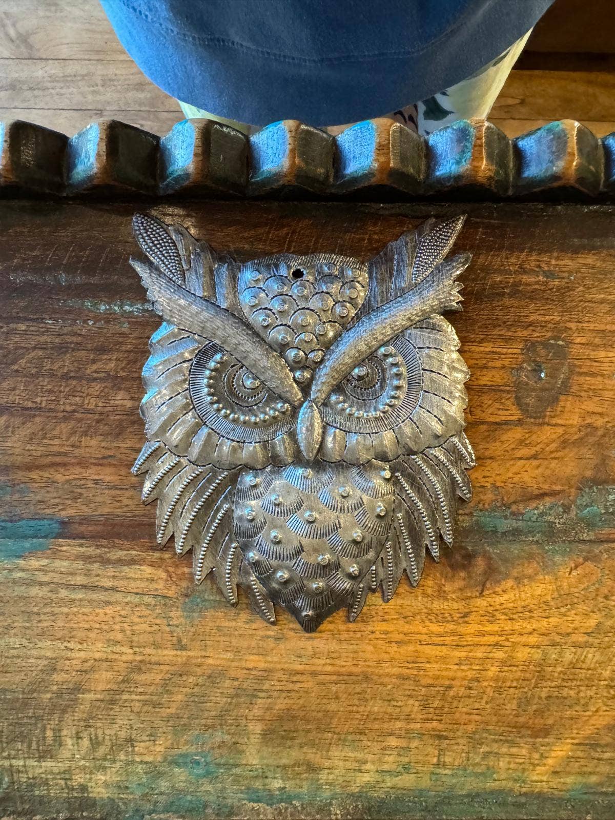 Handmade Mini Metal Owls from Haiti Fair Trade Gift 4"x5.25"