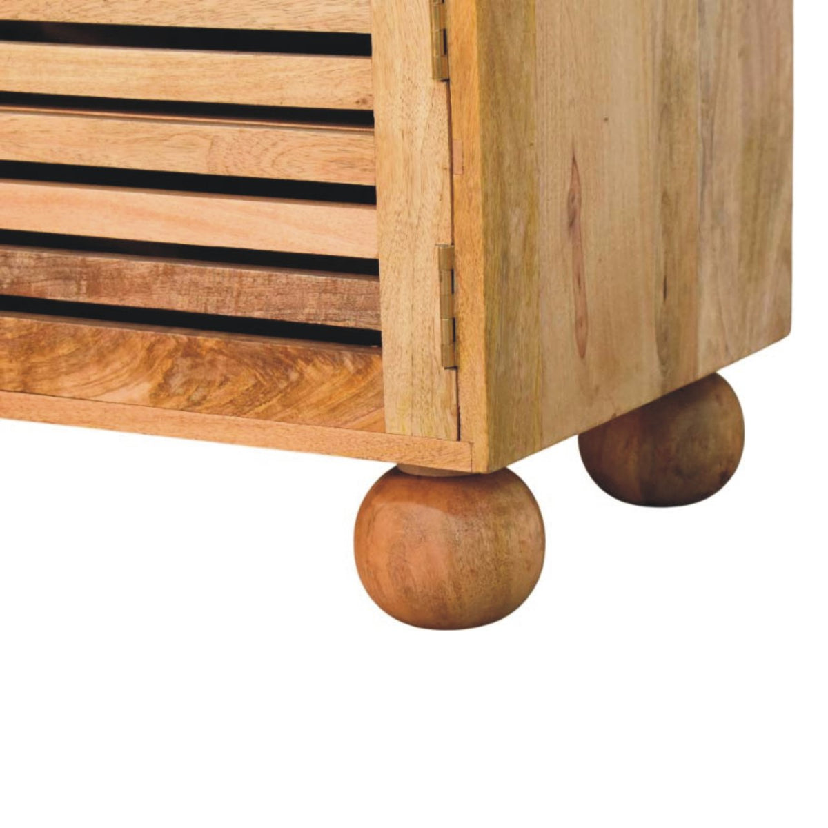Shutter Shoe Rack, Leather Upholstered