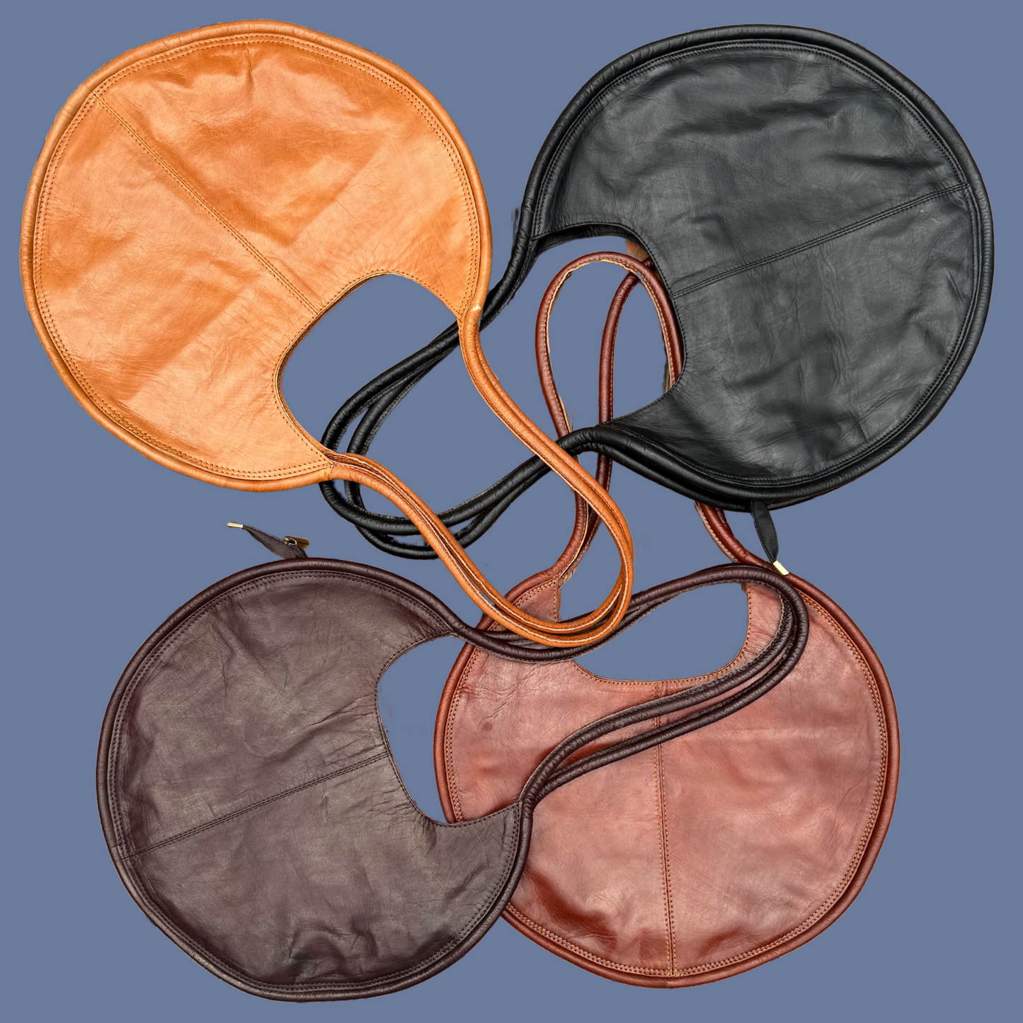 Leather Circle Purse (Black)