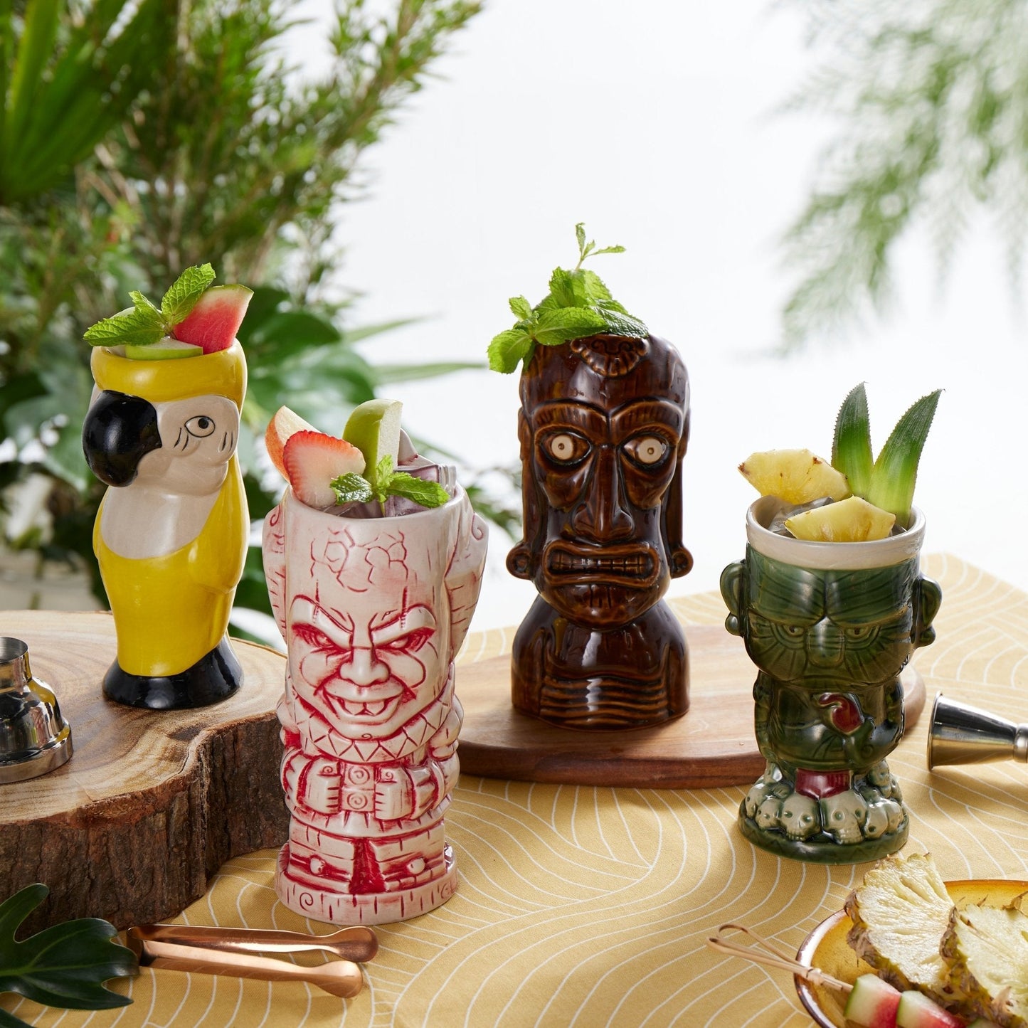 Ceramic Hawaiian Luau Tiki Mugs