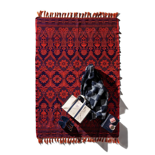 Reversible Jacquard Rug - Navy Blue