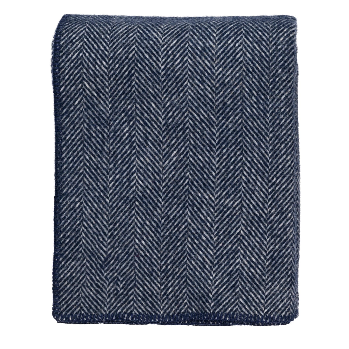 Highland Tweeds Big Throw - Navy Herringbone