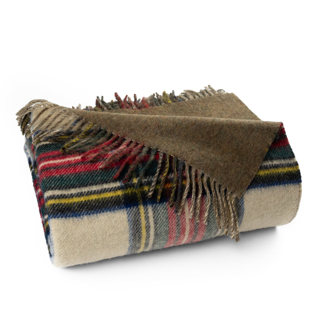 Prince of Scots Double Merino Wool Reversible Throw – Antiqued Dress Stewart Tartan