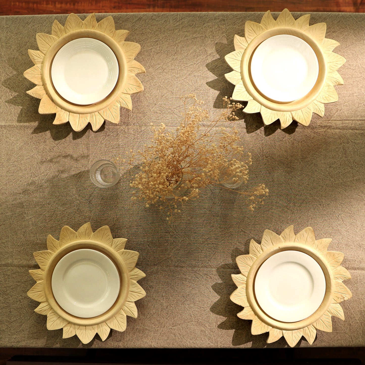 Wood Charger Plate | Handmade 13" Artisan Wooden Tableware | Elegant Dining Accent