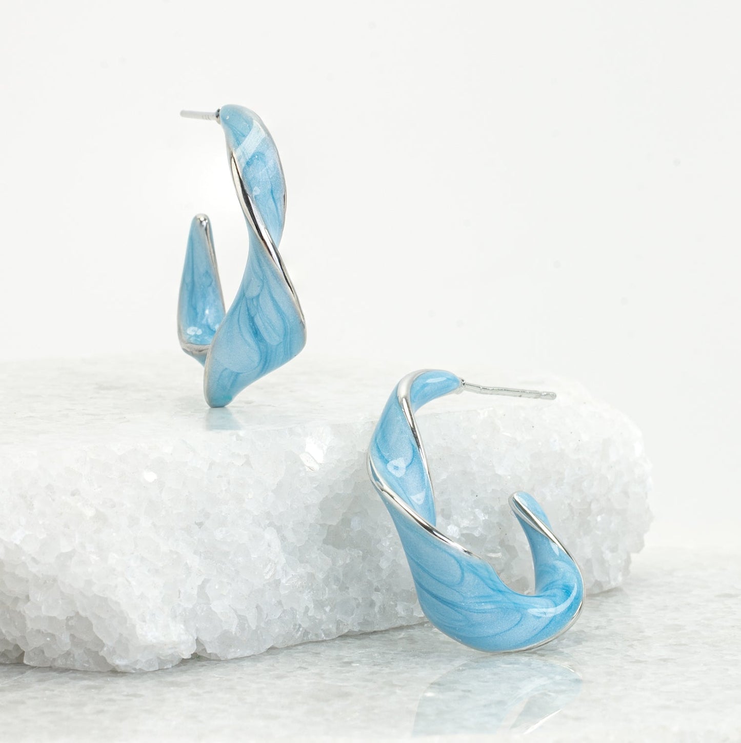 With a Twist Hoops in Sky Blue