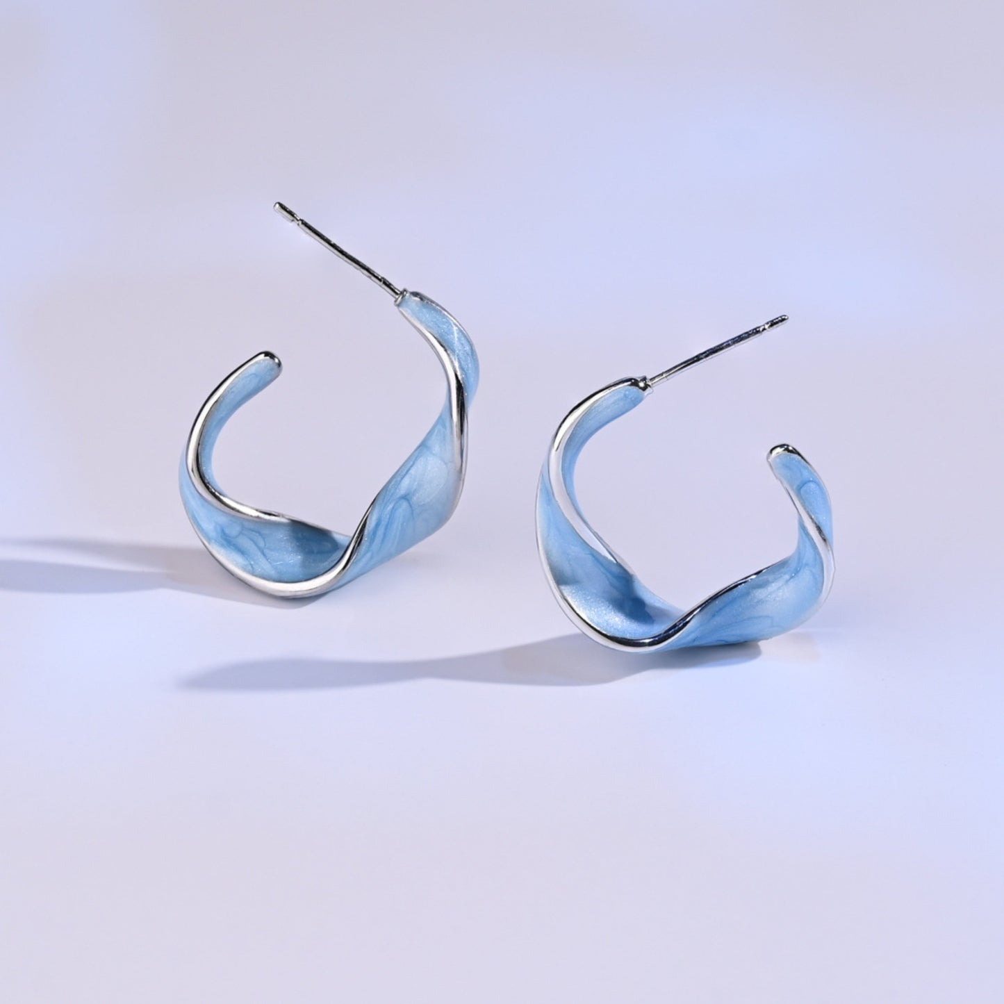 With a Twist Hoops in Sky Blue
