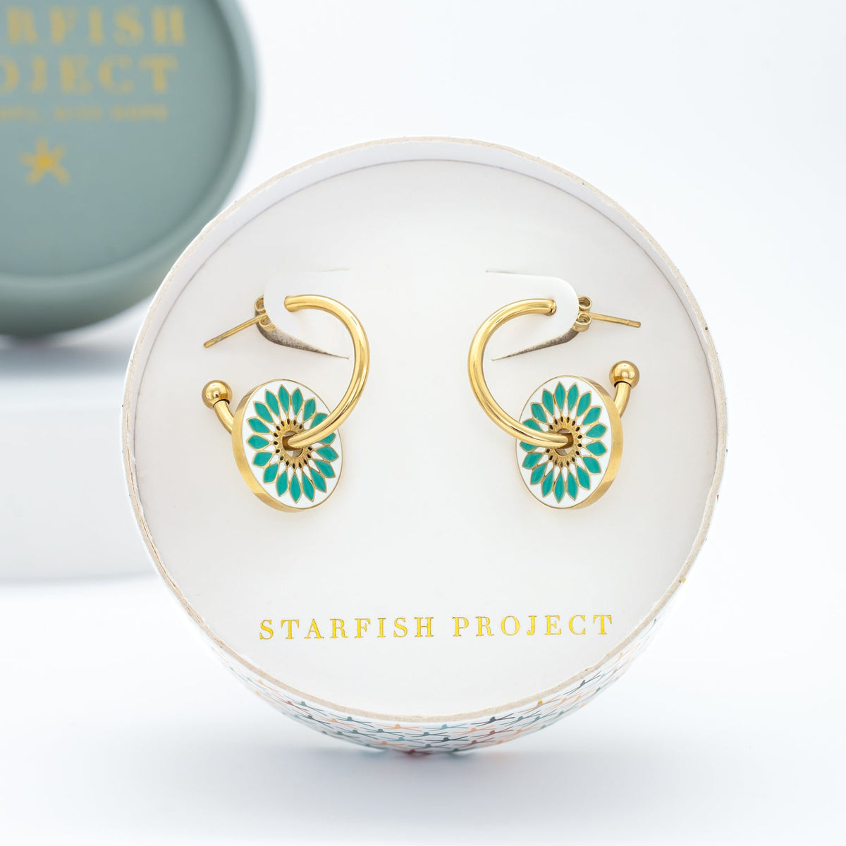 Dawn of Hope Enamel Earrings in Mint Green