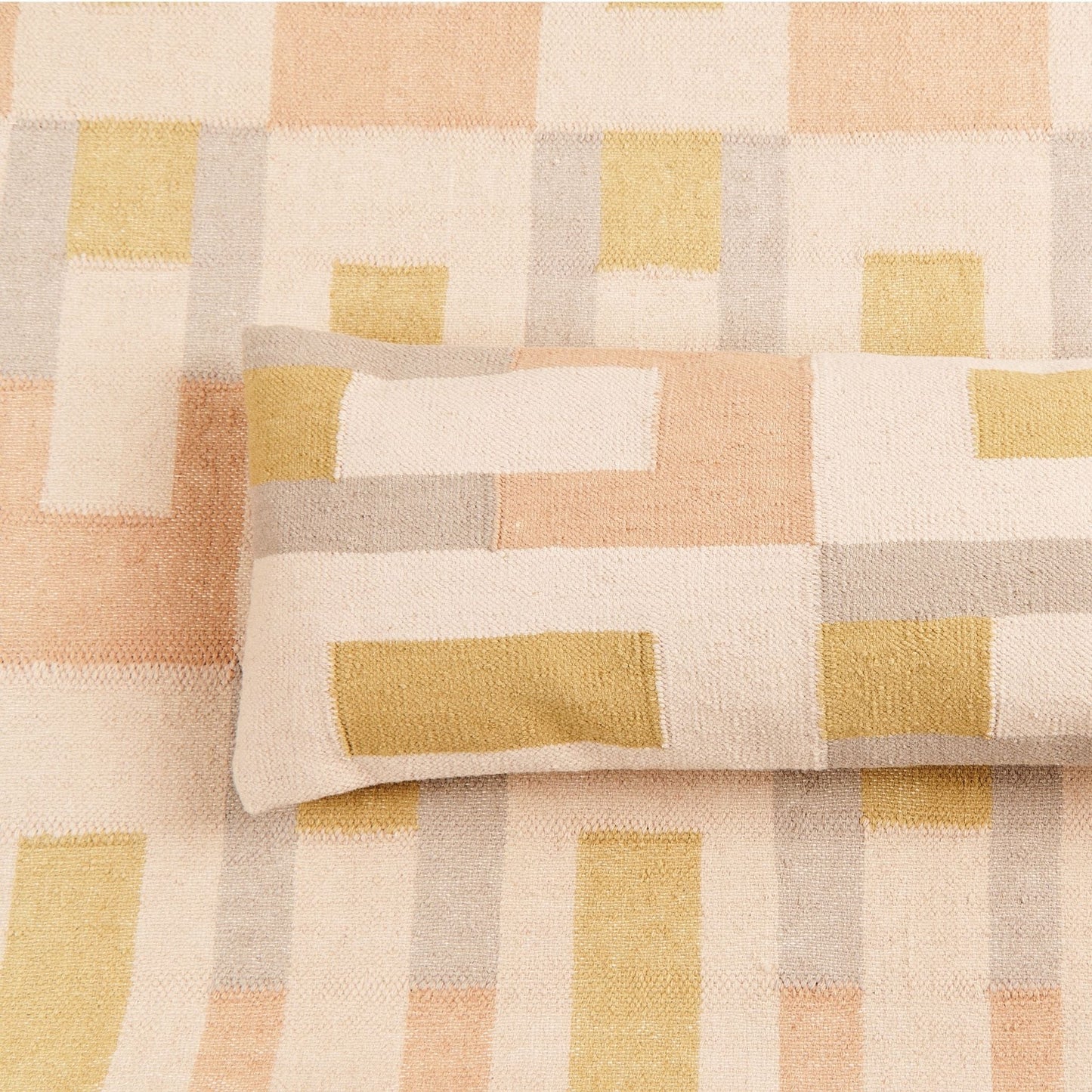 Shale Hand Woven Pastel Color Large Geometric Lumbar Pillow