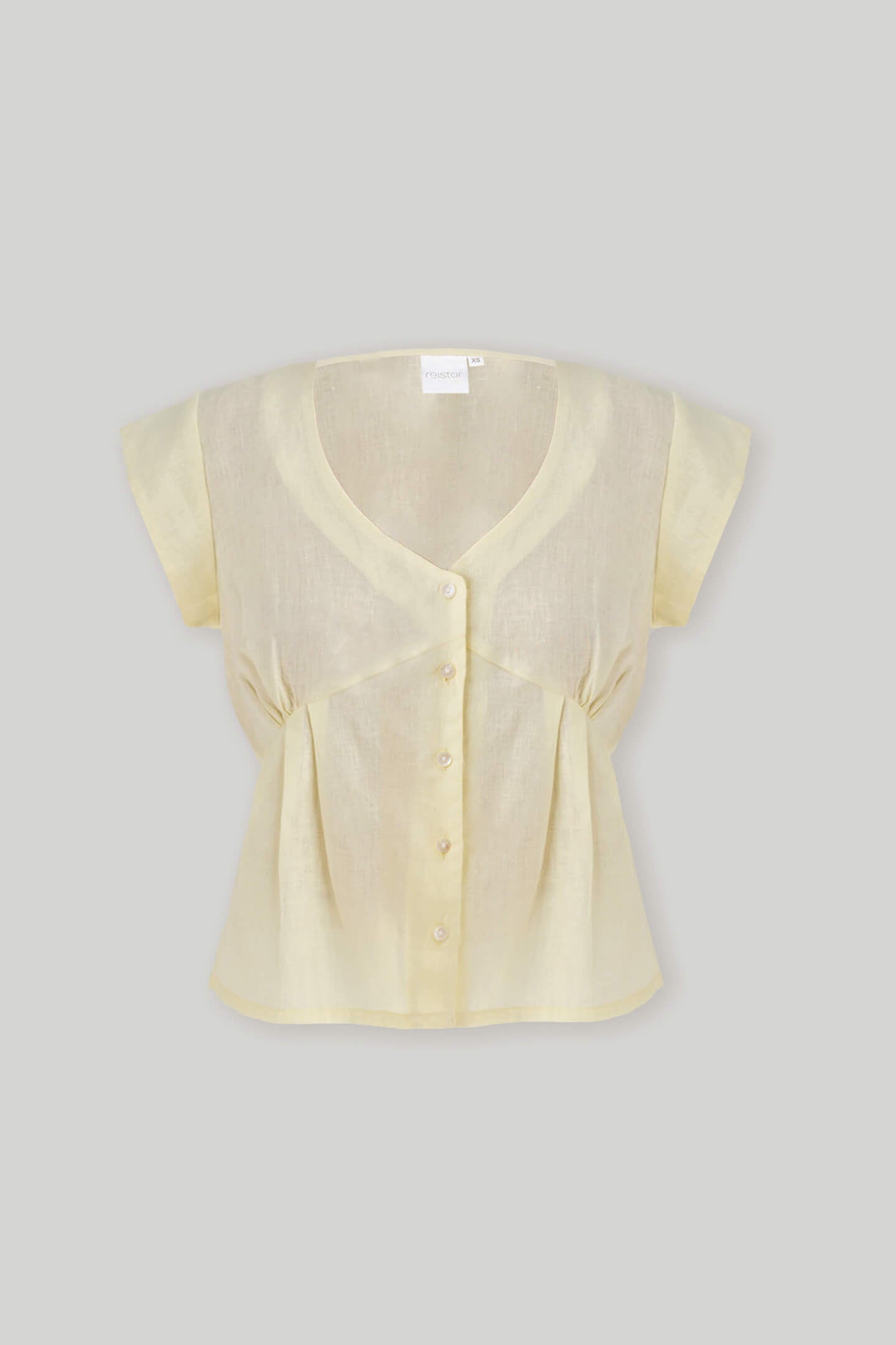 The Deep V Neck Top in Butter Lemon