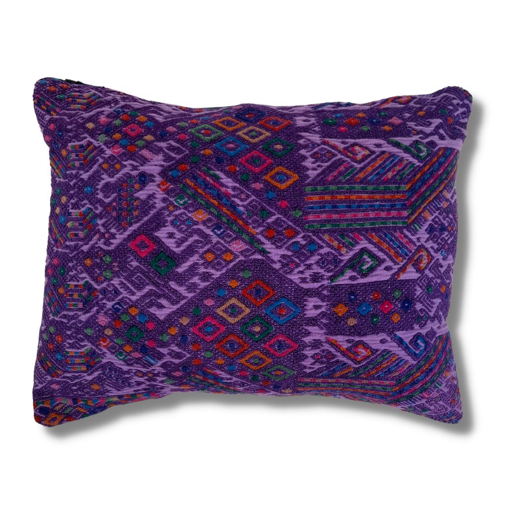 Embroidered Huipil & Handwoven Corte Throw Pillow Cover