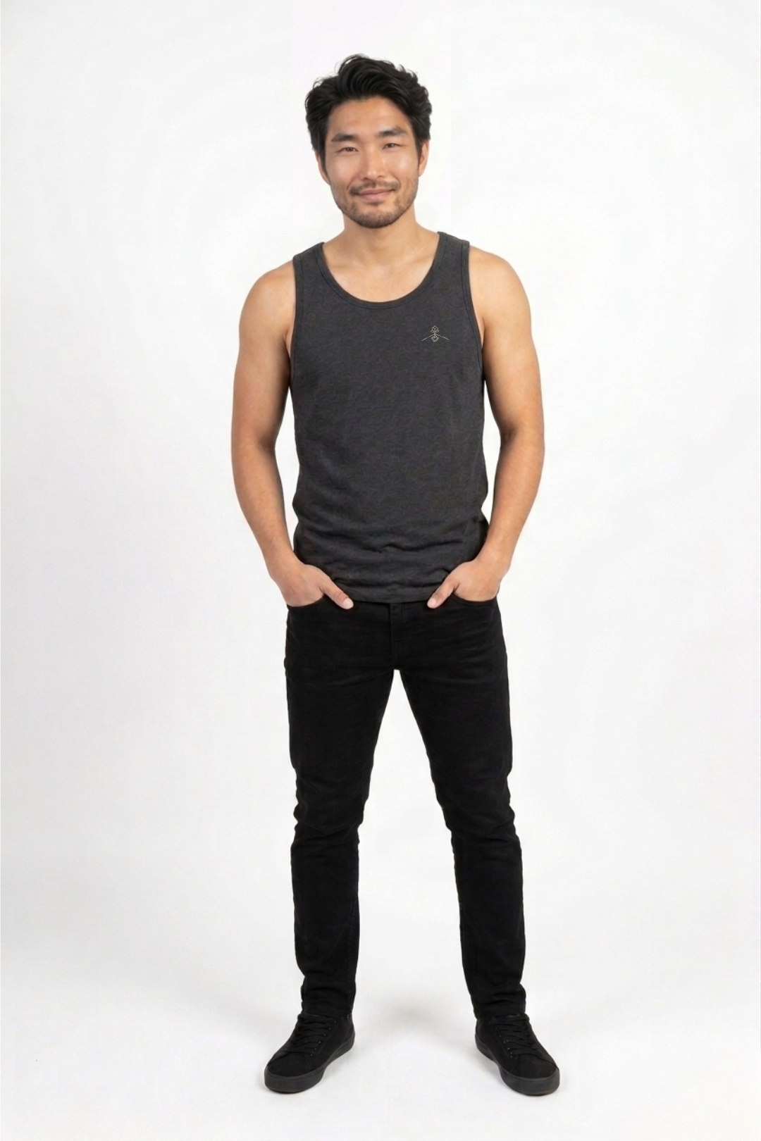 Camiseta tirantes orgánica - Gris Oscuro Jaspeado