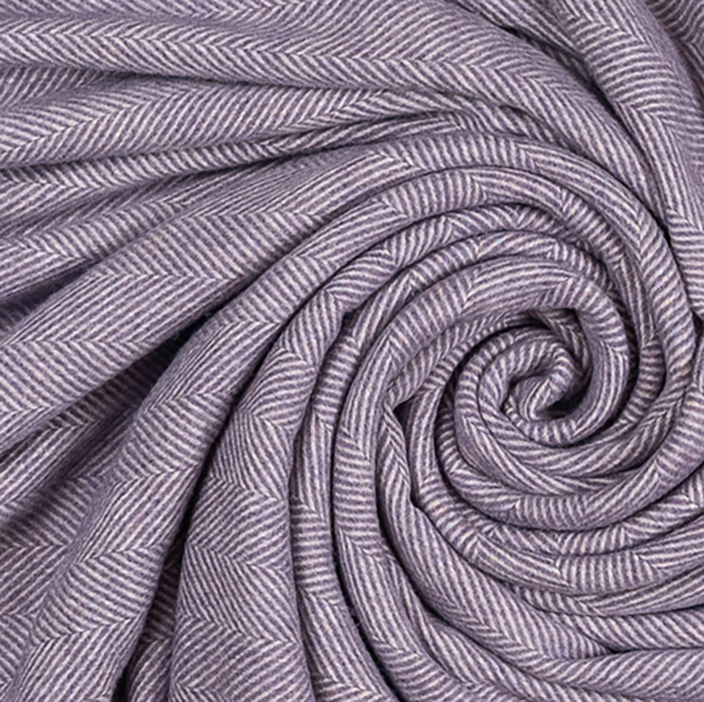 Southampton Home Merino Wool Herringbone Throw - Lavender