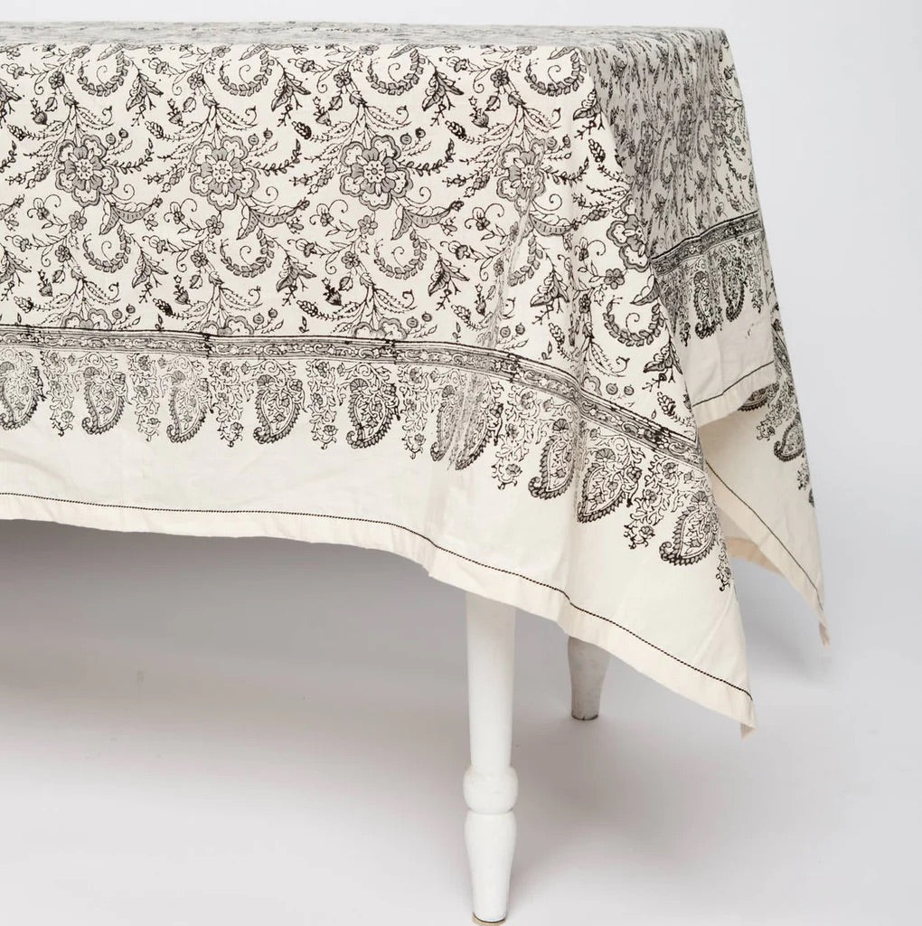 Hand Block Printed Cotton Tablecloth | Kora Cotton | Fair Trade | BREAZEALE