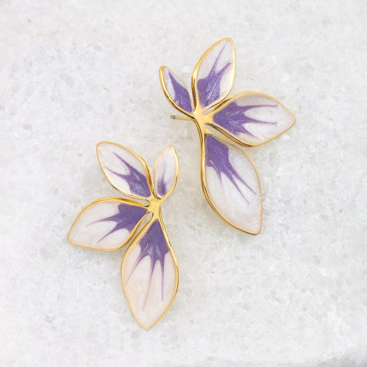 Flourish Lavender Leaf Earrings