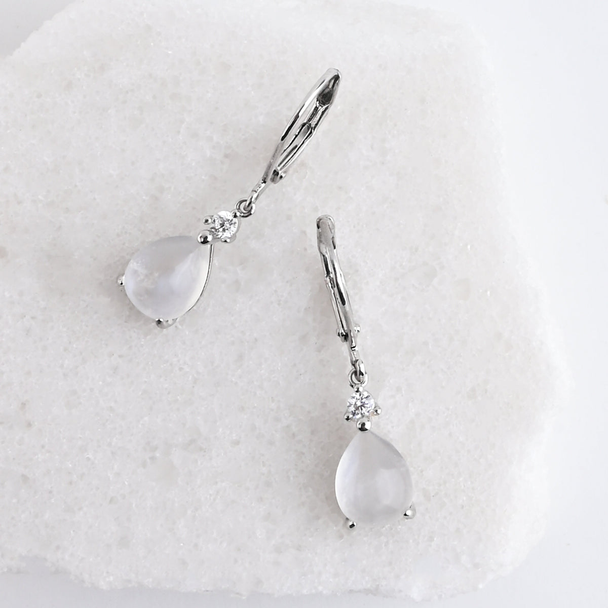 Lunar Dewdrops Moonstone Earrings