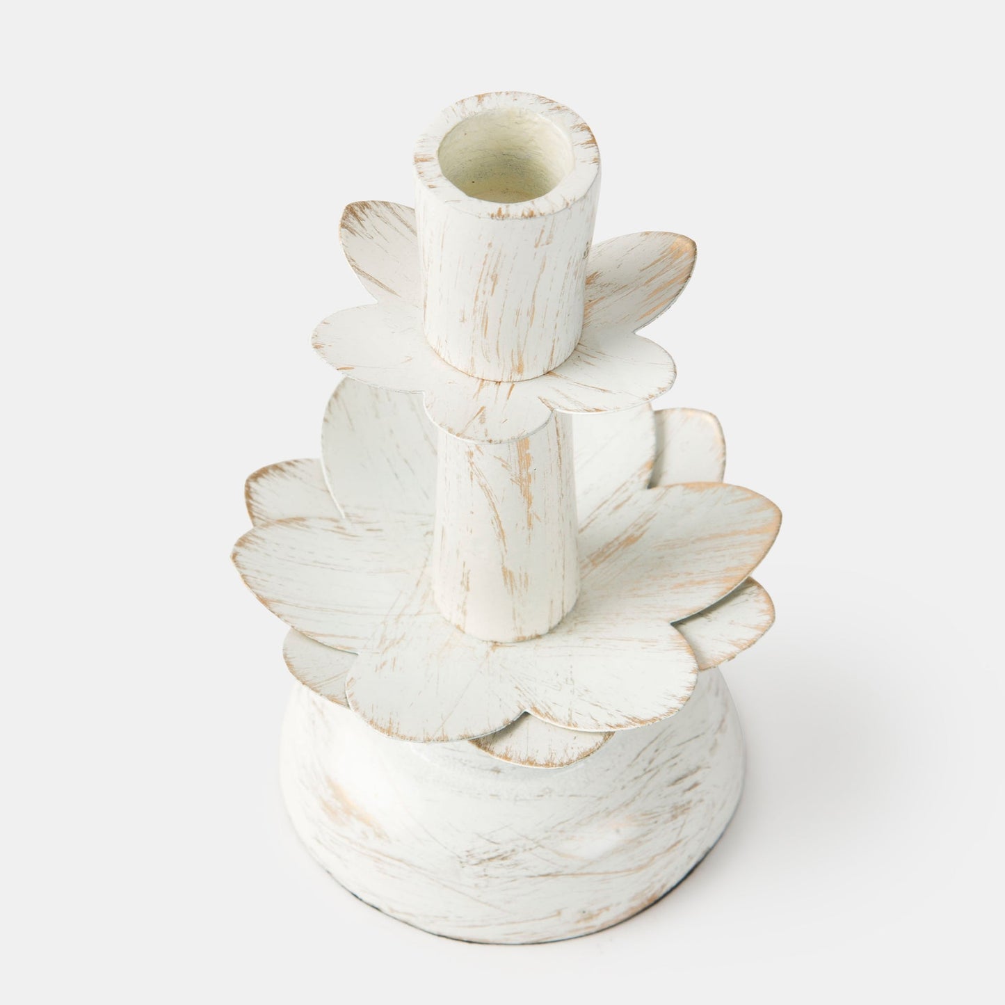 Lotus Bloom Tapered Aluminum Candleholder