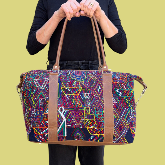 Huipil Mini-Weekender - Handwoven Travel Bag