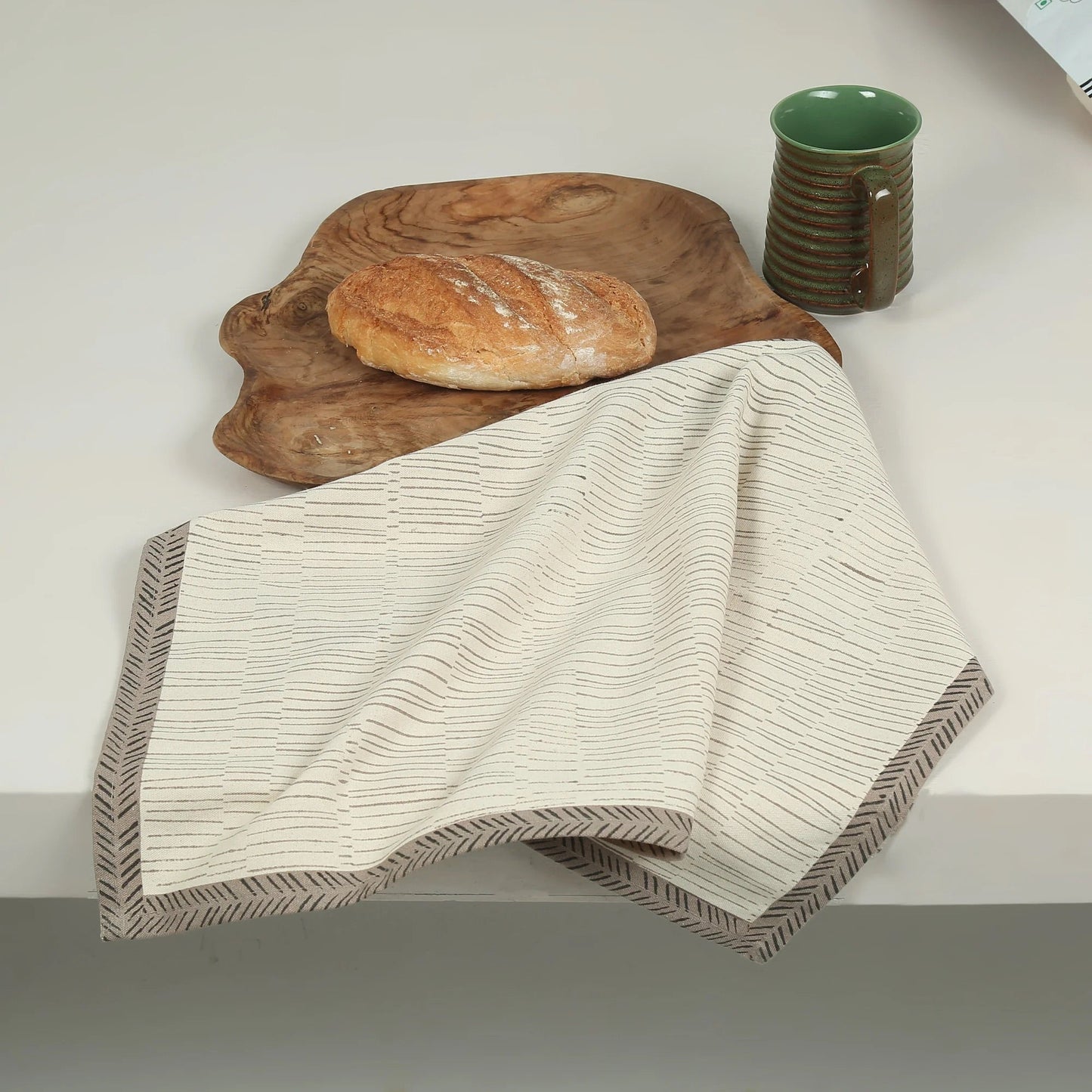 Hand Block Printed Kitchen Towels | Kora Cotton | Set of 2 | Fair Trade | TEA BREAK