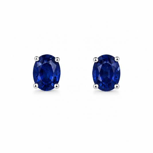 Oval Birthstone Stud Earrings