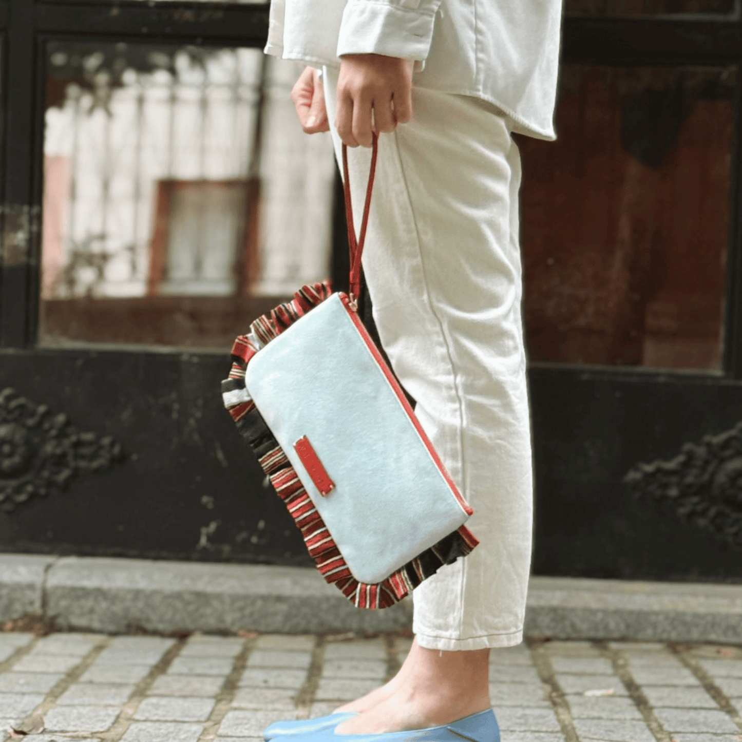 Medi - Light Denim Clutch Bag