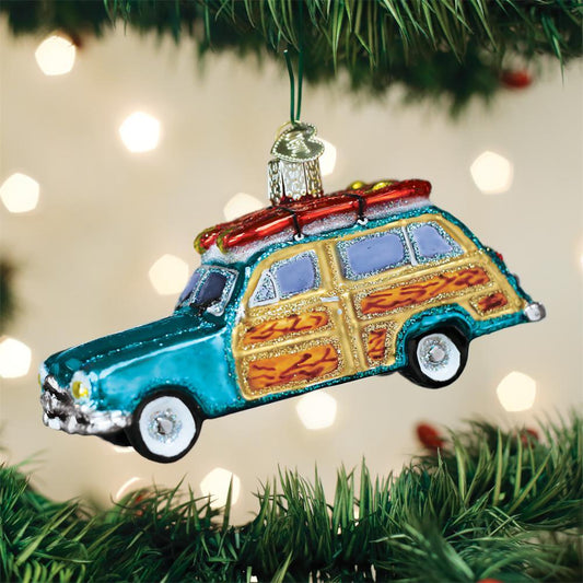 Vintage Beach Wagon Ornament (Gift Boxed)