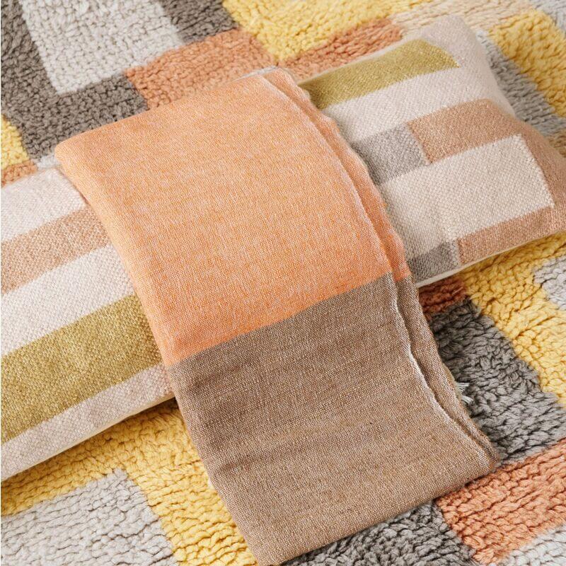 Shale Hand Woven Pastel Color Large Geometric Lumbar Pillow