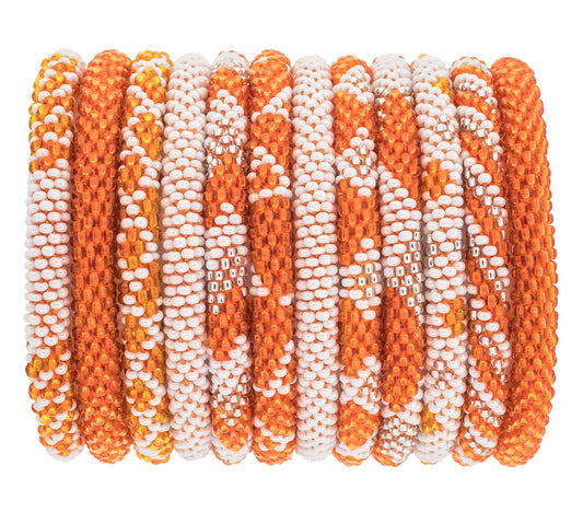 Orange and White Roll-On® Bracelet