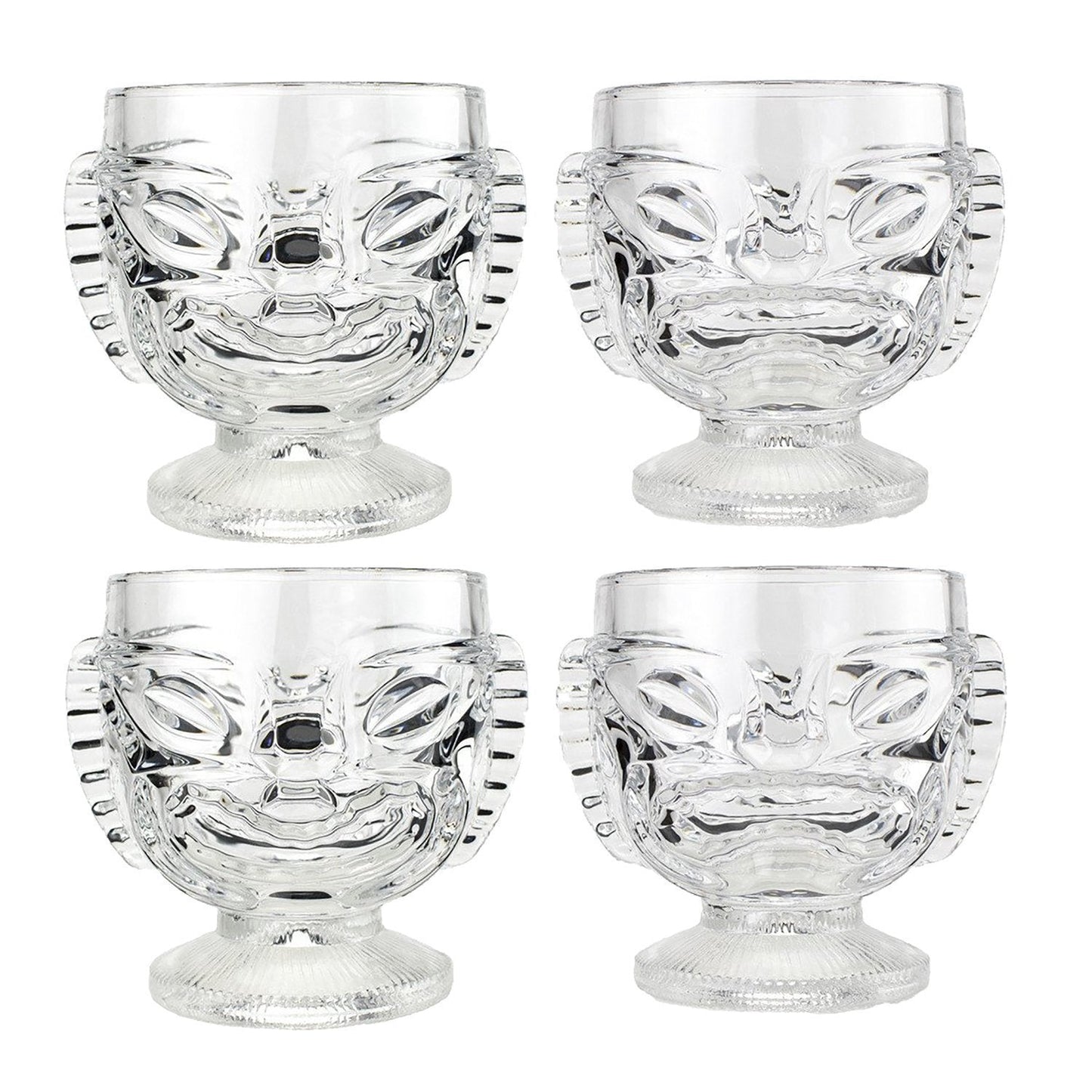 The Original Double Sided Happy/Sad 16oz Tiki Glass ~ Set of 4 ~