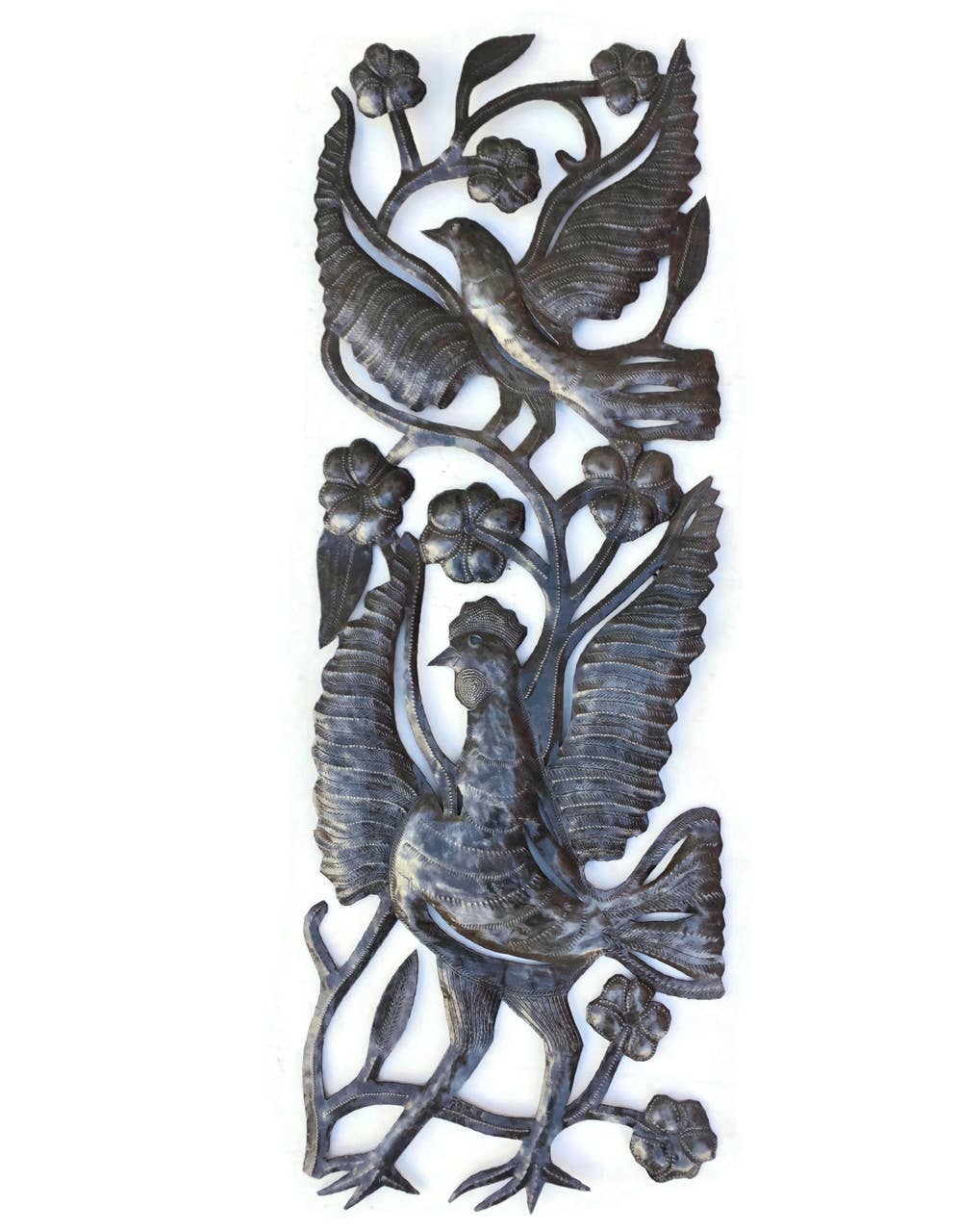 Rise and Shine Rooster Haiti Metal Wall Art 11.25" X 31"