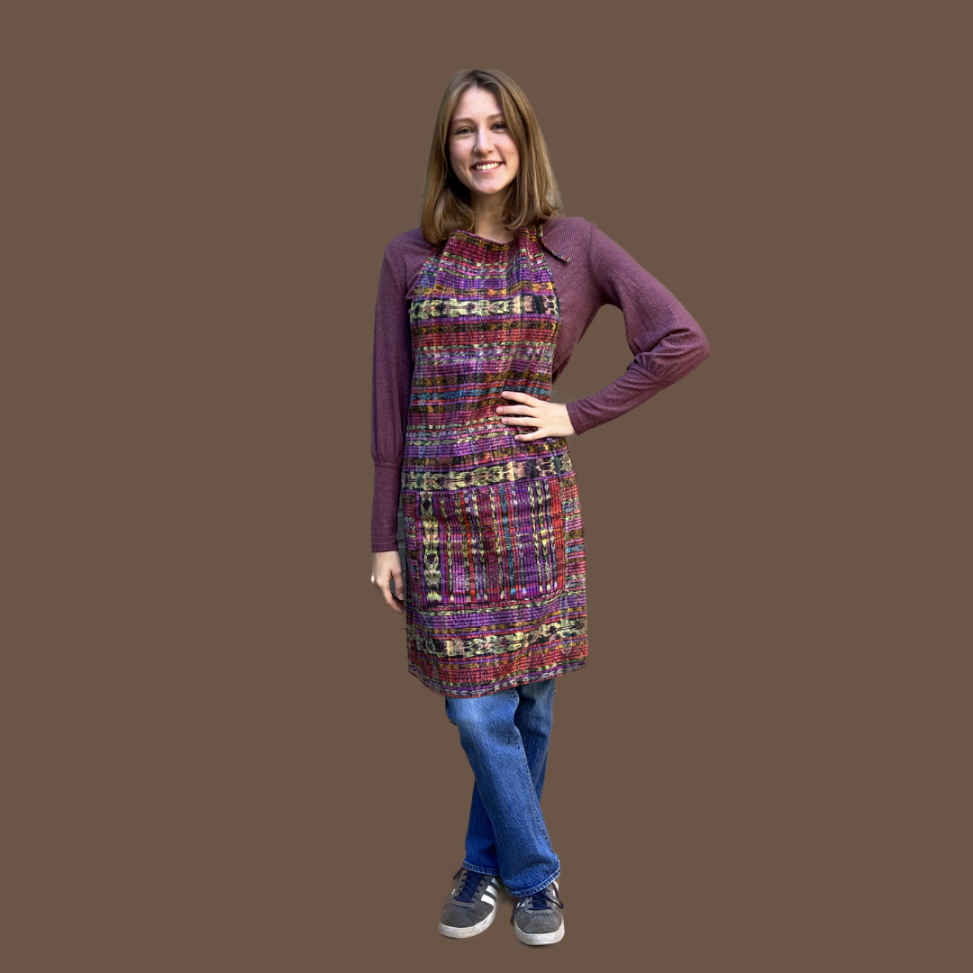 Handcrafted Cotton Apron – Made from Vintage Mayan Textiles (Adult Size)